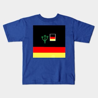 Sporty German Design on Blue Background Kids T-Shirt